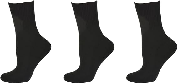 Sierra Socks Women's Diabetic Ankle Socks, Non-Binding, 3 Pair