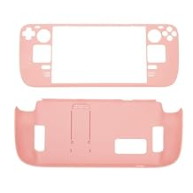 Obetuens Kickstand Case for Steam Deck Full Defense, Shockproof, Fingerprint Proof, Ergonomic Protective Cover with Stand for Steam Deck Console (Rose)