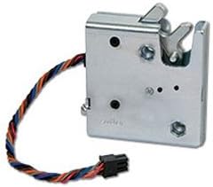 Southco R4-EM-11-161 Electronic Rotary Push-to-Close Latch, Auto Relock, with Latch Status Microswitch, Non-Sealed Connector, 1/4-20 Thread, Steel Housing, Zinc Plate, Bright Chromate | Auto Relock, with Latch Status Microswitch, Non-Sealed Connector, 1/4-20 Thread, Steel Housing, Zinc Plate, Bright Chromate