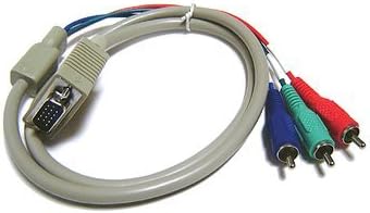 Component Video 3 RCA to D-sub 15 Pin Adapter Cable