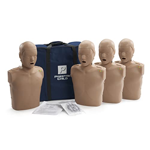 Prestan Child CPR Manikin 4-Pack with Monitors, Dark Skin