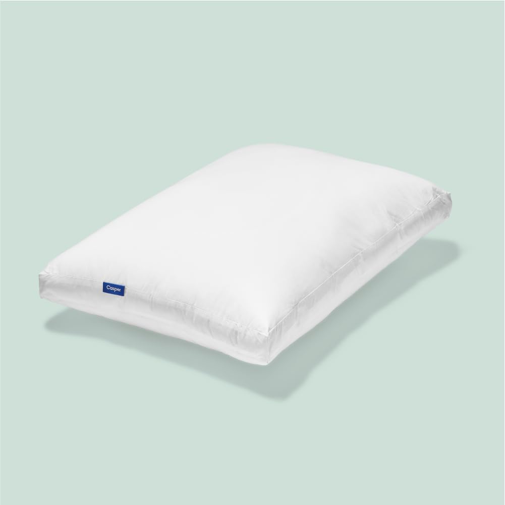 Casper Sleep Original Pillow 2-Pack, King Size Medium Soft Feel, Down-Alternative Fill, Supports Side, Back & Stomach Sleepers, Neck Pain Relief, Machine Washable