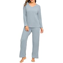 PrinStory Womens Pajamas Set Fall and Winter Ladies Pjs Long Sleeve 2 Piece Pajama Lounge Sets