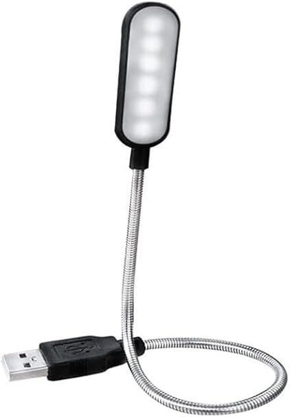 USB Port Reading Lamp, USB Gooseneck, USB LED Lamp, USB Lamps, Mini USB Light for Laptop, LED USB Light, Notebook Reading Lamp, Black