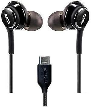 OEM Amazing 2020 Stereo Headphones for Samsung Galaxy Note 20 Note 20+ S20 Plus S10 Note 10 S9+ S10e S9 Braided Cable - Designed by AKG - with Microphone (Black) USB-C Connector
