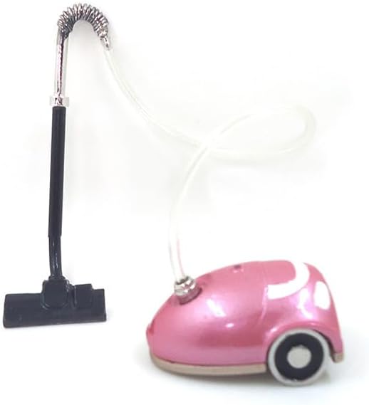 Pink Vacuum Cleaner, Dollhouse Accessories, mini Things, Miniature Dollhouse Accessories for Laundry Room, Living Room or Cleaning Scene
