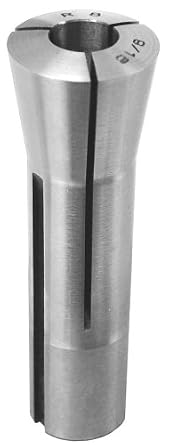 R8 Collet, 1/4" Opening, 4.089" Length, 1.25" Top, 0.950" Bottom Diameter, Alloy Steel, Compatible with Drilling, Lathe, Milling, Grinding Machines