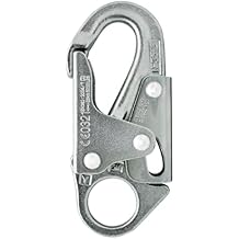 Forged Steel Snap Hook 25KN - Fusion Climb Maxi-2 - Professional Fall Protection Snap Hook - Heavy Duty Carbon Steel - Double-Action Snap Hook for Safety, Climbing, Rappelling - OSHA