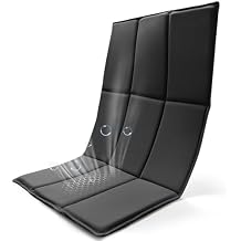 iBooMas Back Pad & Seat Cushion for Massage Chair, Foam-Filled, Nylon Fabric, Universal Size(Black)