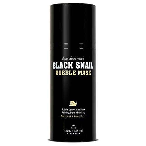 The Skin House Black Snail Bubble Mask 3.4 fl.oz. Deep Cleanses Pore, Blackheads | Carbonated Bubble Korean Face Mask, Snail Mucin, Charcoal, Korean Skin Care, 100ml