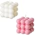 ACITHGL Bubble Candle - Cube Soy Wax Home Decor Scented Candle Set 2 Pieces (White+Pink)