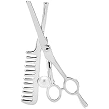 Scissors Comb Brooches Women Metal Unisex Office Party Casual Brooch Pins Gifts