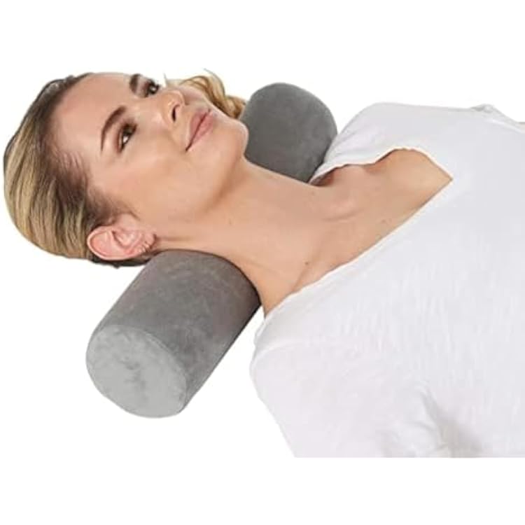 AllSett Health Firm Cervical Neck Roll Memory Foam Pillow, Bolster Pillow, Round Neck Support for Sleeping | Bolster for Bed, Legs, Back and Yoga