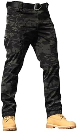 Mens Military Cargo Tactical Pants Water Resistant Ripstop Lightweight Stretch Combat Outdoor Hiking Pants
