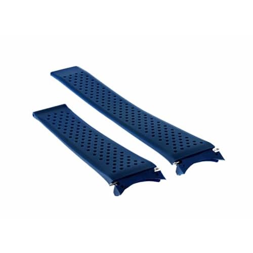 Ewatchparts 22mm Rubber Watch Band Strap Compatible With Tag Heuer Grand Carrera Monaco Watch Blue