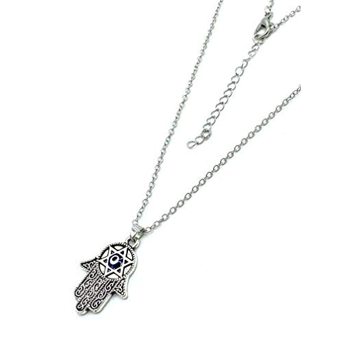 LuckyEye 3028 Hamsa Hand Star Of David Pendant Necklace