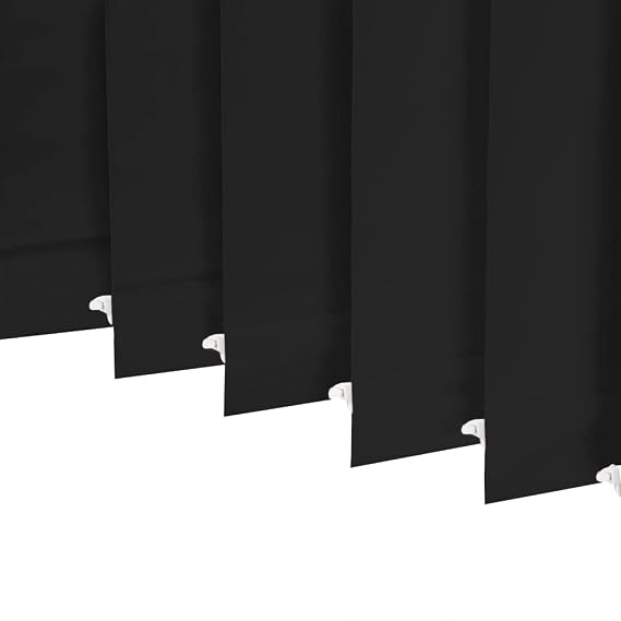 100% Blackout Vertical Window Shades, 3.5inch Slat Fabric Thermal Insulated Energy Saving UV Protection Decoration Vertical Window Blinds