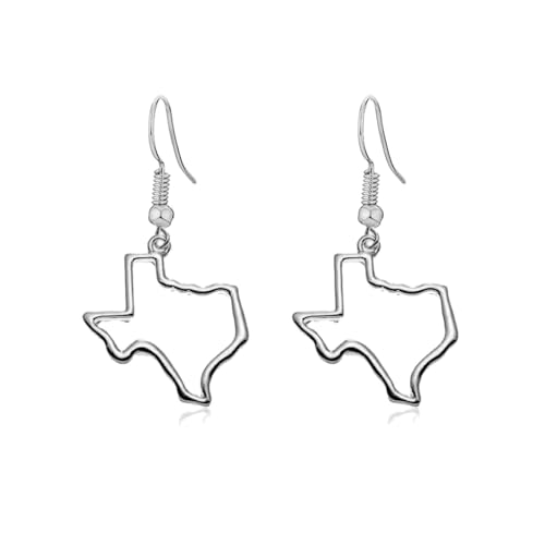 RUIZHEN Tiny Texas State Map Stud Earrings for Women