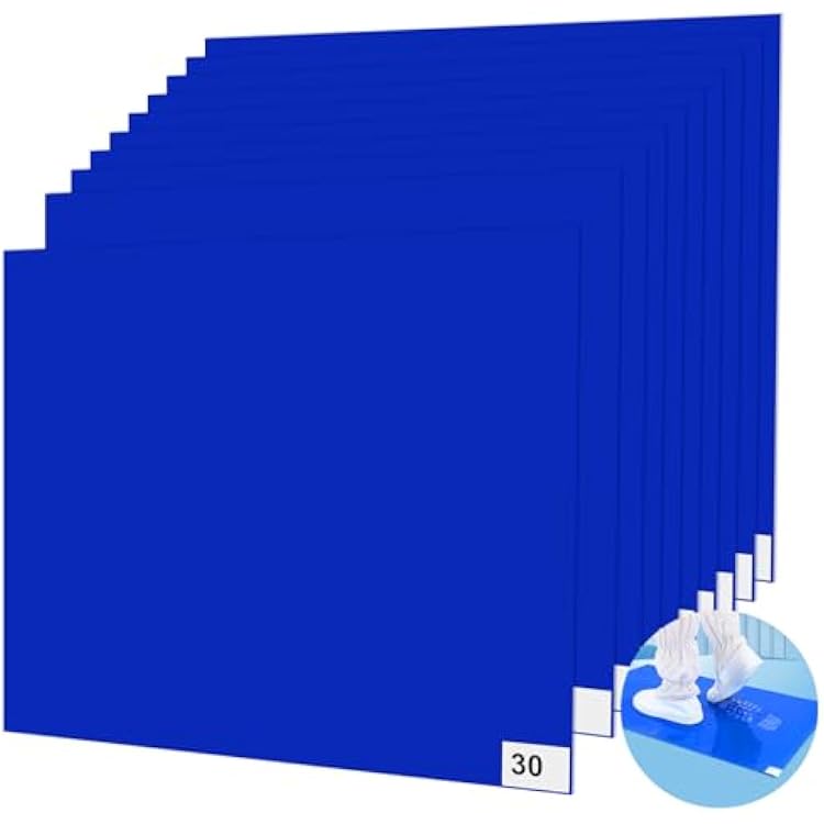ABuff 300 Sheets Sticky Mat for Cleanrooms 13 x 17 Adhesive Mats Construction Tacky Floor Mats for Laboratory Hospital Construction Pet, Removes Dirt Dust Debris Sand Hair, 10 Pads of 30 Sheets