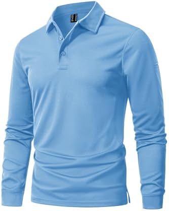 MAGNIVIT Mens Polo Shirts Long Sleeve Quick Dry Performance Shirt Military Tactical Army Combat Polo Shirts