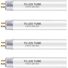 12 Inch F8T5/CW LED Replacement Bulbs, 4100K Cool White, T5 LED 5 Watts Replace Fluorescent Bulb with LED, Replacement Tube for Counter and Cabinet Fixture, 4 Pack