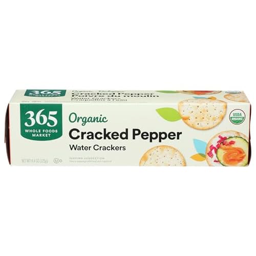 365 by Whole Foods Market, Organic Cracked Pepper Water Crackers, 4.4 Ounce