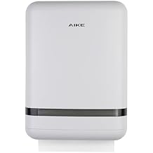 AIKE 400 Sheets Multifold Paper Towel Dispenser Wall Mount for Commercial with Lock Large Capacity, White (Folded Size 9.0" x 3.5" Or Smaller)