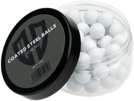 50 x Coated Steel Balls | 5g | Extremely Hard | HDR50 | HDP50 | ALFA 1.50 | AEA Challengers | Cal.50 White