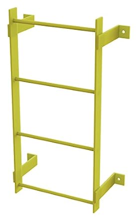 Tri-Arc WLFS0104-Y 4-Rung Standard Uncaged Fixed Steel Ladder, Safety Yellow Powder Coated Finish