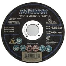 Radnor 25-Pack 4-1/2 x .045 x 7/8" Aluminum Oxide Type 1 Grinding & Cut-Off Wheels Heavy-Duty Bonded Abrasive Discs for Angle Grinders, Metal Fabrication, Welding Prep & Industrial Cutting