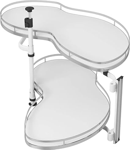 Corner Cabinet Organizer Kitchen Corner Carousel Twin Shelf Storage for 36 Inch Cabinet Right Pull Out Feature