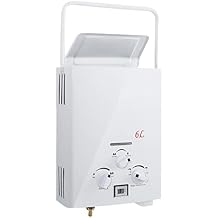 TENGCHANG Portable 6L Propane Hot Water Heater Tankless 1.6 GPM 31000 BTU Gas LPG Outdoor RV Camper