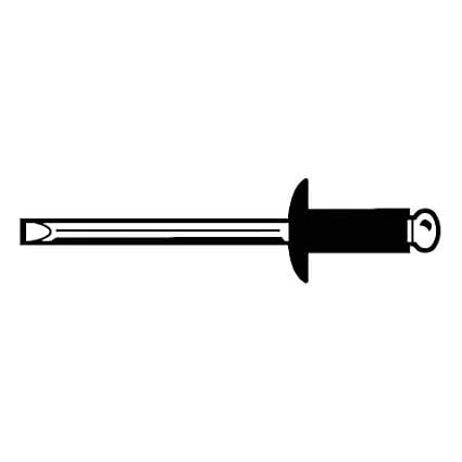 Blind Rivet, 1/4In, 1 in. L, Dome, PK100