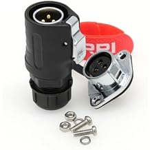 DRRI LP20 30A 3Pin Female Power Industrial Quick-Disconnected Male Plug Female Socket Bulkhead Connector Flange Mount for Zero Motorcycle