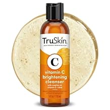 TruSkin Vitamin C Face Wash Cleanser - Brightening Facial Cleanser with Vitamins C & E, Rosehip Oil, Aloe Vera & MSM - Gently Cleanses, Refreshes & Supports Radiant Skin - 4 fl oz