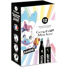 GRAPH'IT Pack of 12 Double Ended Alcohol Based Markers Soft colors