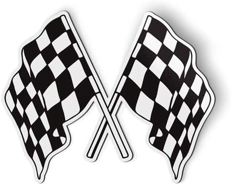 Checkered Flags Racing Magnet for Car, Fridge, Locker, 3 in | Durable, Waterproof, For Car or Home Use, Strong Magnet, Flexible Magnetic Vinyl