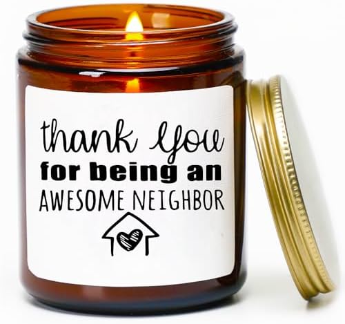 Best Neighbor Gift,Housewarming Gifts for Neighbors,New Home Candle for Neighbor,Rose & Sandalwood Scented Candles,7oz