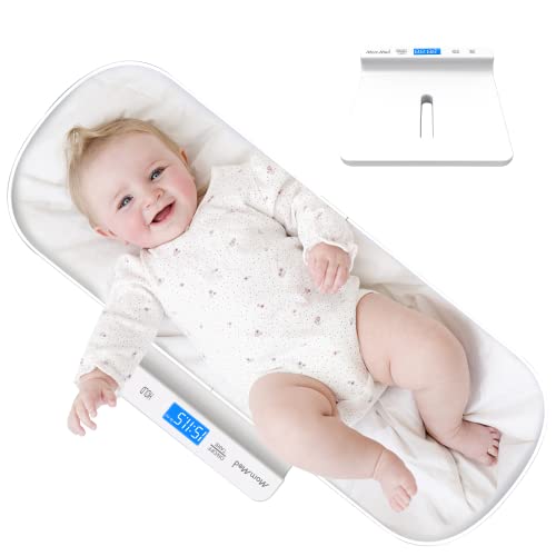 MomMed Pet Scale, Multi-Function Toddler Scale, Digital Pet Scale, Small Animals Scale with Hold Function, Blue Backlight, Weight and Height Track 29 inch