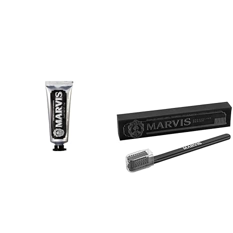 Marvis TSA Approved Amarelli Licorice Toothpaste, 1.3 oz & Medium Toothbrush