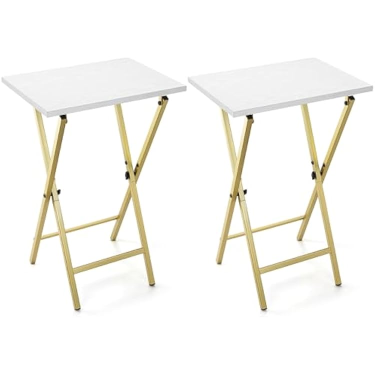 Acovy TV Tray Table Set of 2, TV Dinner Tray, Folding Table, Foldable TV-Trays, Side Table for Bed, Couch, Portable and Small Easy to Move,