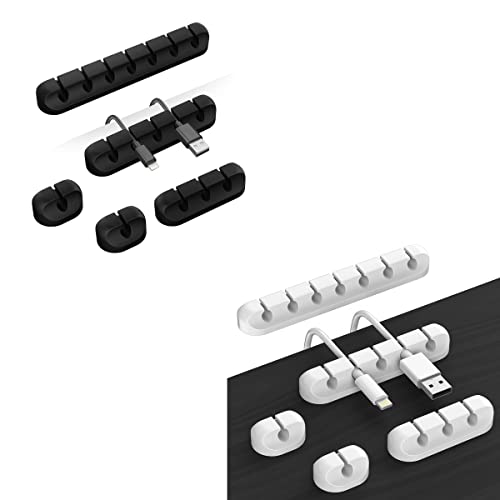 Cable Organizer Clips Cord Holder - 5 Packs Self Adhesive Cable Management for USB CablePower CordWire