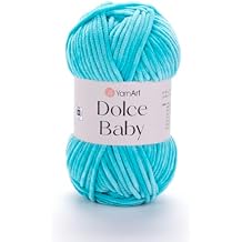 YarnArt Dolce Baby Soft Chenille Velvet Yarn, 50g (1.76 oz), 93 yds Plush, Medium-Weight Yarn for Amigurumi, Baby Blankets, Crochet, Knitting & DIY Craft Projects (746)