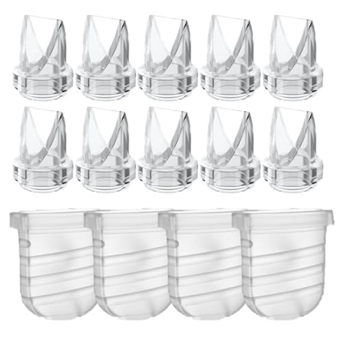 14Pcs Duckbill Valves Silicone Diaphragms for Lansinoh Discreet Duo, eufy S1 ProS1E10, Nuliie S32 Breast Pump Replacement Pump Parts Accessories