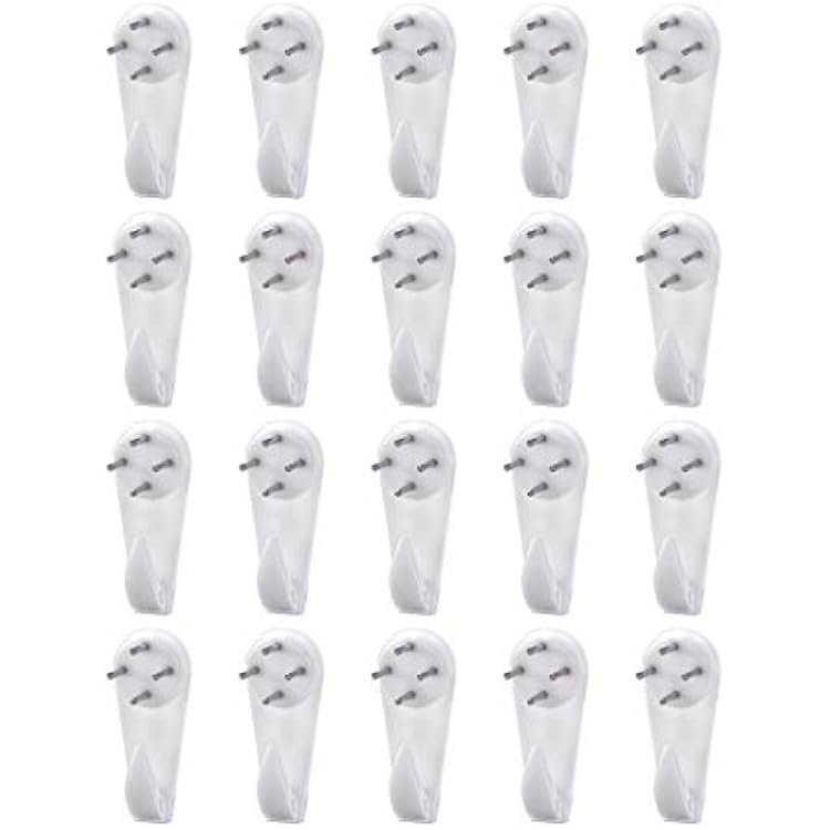 uxcell 30lbs Hardwall Hanger for Hardware, Fasteners Hooks Wall Mount Non-Mark Hook Picture Photo Frame Hangers, 20 Pcs