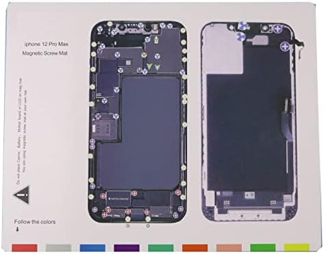 fonefunshop Compatible with iPhone 12 Pro Max - Magnetic Screw Mat Phone Repair Disassembly Guide