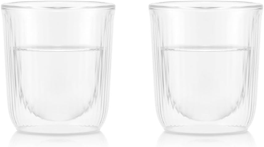 BODUM Bodum Glass Cup Tumbler DOURO Duro Double-Wall Sake Glass 145ml 2-Piece Set, Thermal Insulation Double Construction, Heat Resistant Glass, Microwave Safe, Oven Safe, Dishwasher Safe, Freezer