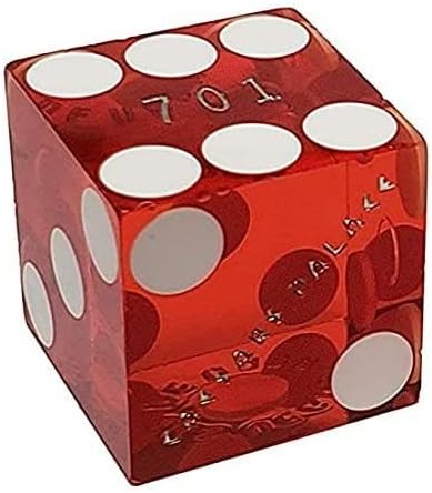 Cyber-Deals Authentic Nevada Casino Table-Played 19mm Matching Serial Numbers Craps Dice (Sets 2, 3, 4 or 5) with Black Velvet Pouch (Set of 5 (Full Stick), Caesar's Palace (Red Polished))
