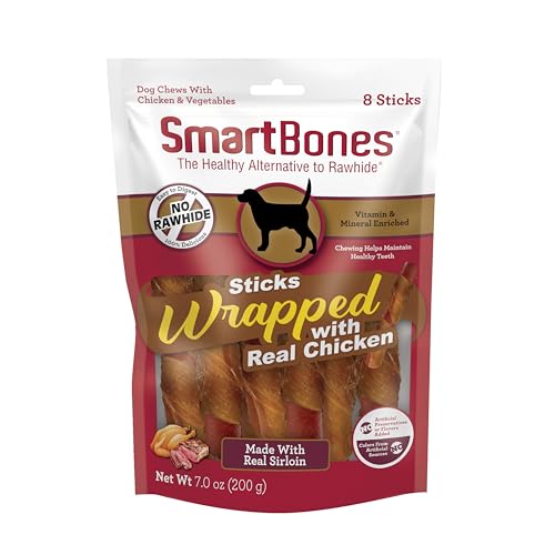 SmartBones SmartStick Wrapped with Real Chicken, 1 Count Pack of 8