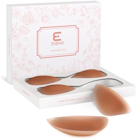 Nipple Covers for Women, Reusable Adhesive Silicone Bra Pasties for No Show Strapless Dress